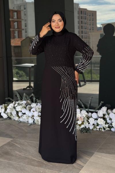 Göksel Tesettür Abiye Siyah