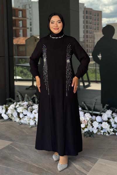 Pervin Tesettür Abiye Siyah