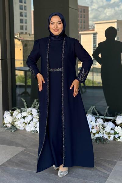 Menekşe Tesettür Abiye Lacivert