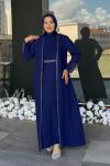 Menekşe Tesettür Abiye Saks Mavisi