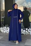 Menekşe Tesettür Abiye Saks Mavisi