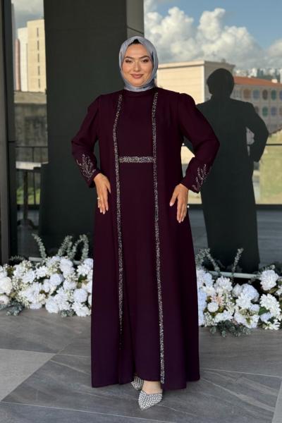 Menekşe Tesettür Abiye Mor