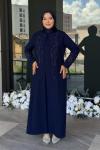 Kelebek Tesettür Abiye Lacivert