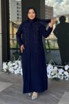 Kelebek Tesettür Abiye Lacivert
