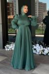 Dolunay Tesettür Abiye Yeşil