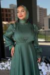 Dolunay Tesettür Abiye Yeşil