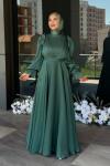 Dolunay Tesettür Abiye Yeşil