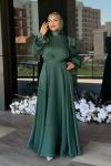 Dolunay Tesettür Abiye Yeşil
