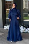 Dolunay Tesettür Abiye Lacivert