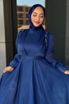Dolunay Tesettür Abiye Lacivert
