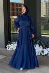 Dolunay Tesettür Abiye Lacivert