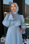Dolunay Tesettür Abiye Bebe Mavisi