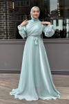 Meltem Tesettür Abiye Su Yeşili