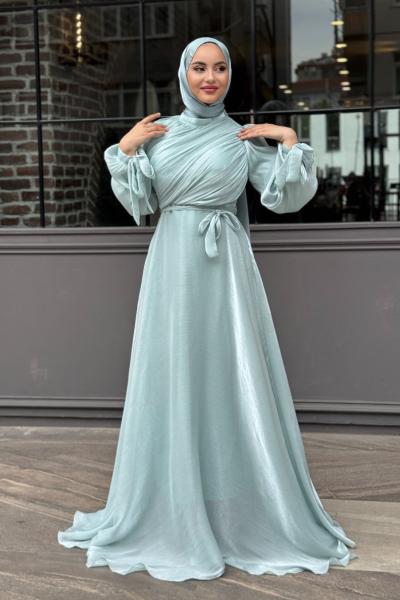 Meltem Tesettür Abiye Su Yeşili
