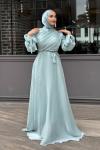Meltem Tesettür Abiye Su Yeşili