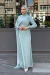 Almina Tesettür Abiye Su Yeşili