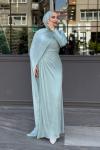 Almina Tesettür Abiye Su Yeşili