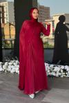 Almina Tesettür Abiye Bordo