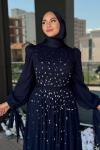 Şahika Tesettür Abiye Lacivert