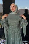 Şahika Tesettür Abiye Mint Yeşili