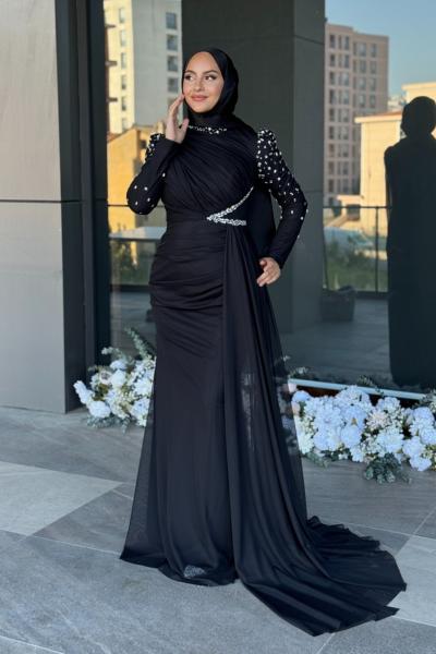 Nadire Tesettür Abiye Siyah