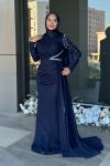 Nadire Tesettür Abiye Lacivert