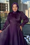 Nehir Tesettür Abiye Mor