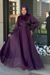 Nehir Tesettür Abiye Mor