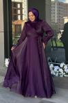 Nehir Tesettür Abiye Mor