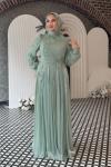 Sümbül Tesettür Abiye Mint Yeşili