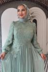 Sümbül Tesettür Abiye Mint Yeşili