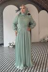 Sümbül Tesettür Abiye Mint Yeşili