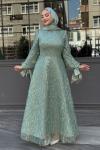 Hera Tesettür Abiye Mint Yeşili