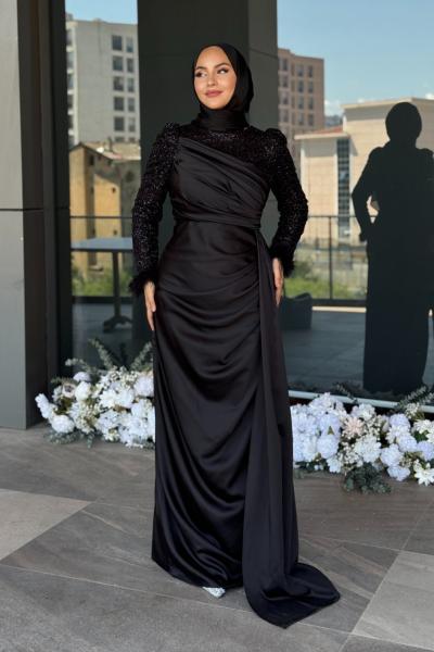 Efsane Tesettür Abiye Siyah