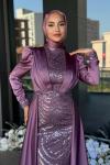 Zuhal Tesettür Abiye Lila