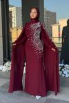 Serenay Tesettür Abiye Bordo