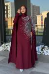 Serenay Tesettür Abiye Bordo