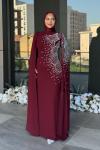 Serenay Tesettür Abiye Bordo