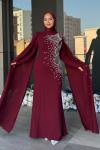 Serenay Tesettür Abiye Bordo