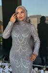 Nesrin Tesettür Abiye Gri