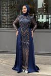 Selma Tesettür Abiye Lacivert