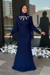 Gülin Tesettür Abiye Lacivert