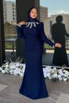 Gülin Tesettür Abiye Lacivert