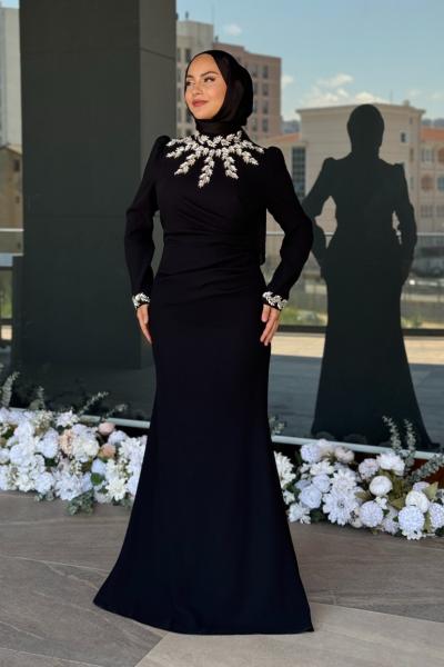 Gülin Tesettür Abiye Siyah