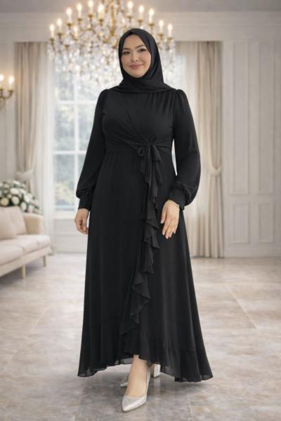 Beliz Tesettür Abiye Siyah