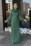 Semanur Tesettür abiye Çağla yeşili