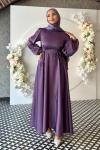 Nazlı Tesettür Elbise Lila