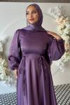 Nazlı Tesettür Elbise Lila