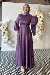 Nazlı Tesettür Elbise Lila