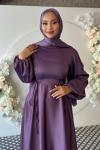 Nazlı Tesettür Elbise Lila